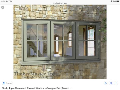 Grey window Exterior Window Frame, Georgian Windows, Barn Conversions, Cottage Windows, Grey Windows, Exterior Window, Green Windows, Bungalow Renovation, Glass Barn Doors