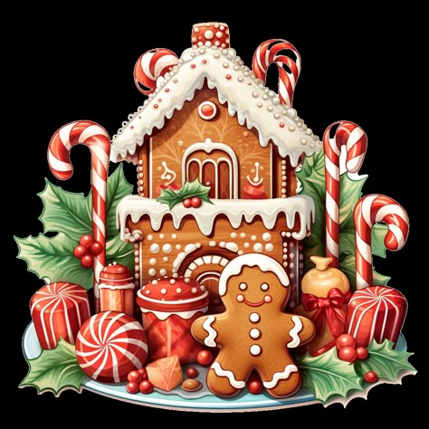 Gingerbread Images Free Printable, Gingerbread House Illustration Art, Christmas Clipart Free Printable, Gingerbread Printable, Christmas Tea Cups, Gingerbread Pictures, Christmas Decorations Printable, Christmas Decor Printable, Christmas Clipart Free