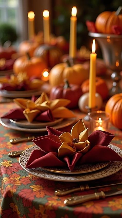 Cool Napkin Folding Ideas, Thanks Giving Napkin Folding, Napkins For Thanksgiving Table, Thanksgiving Folding Napkins, Thanksgiving Paper Napkin Folds, Napkin Folding Ideas Without Ring, Thanksgiving Napkin Ideas, Fun Napkin Folding Ideas, Folded Napkins For Thanksgiving