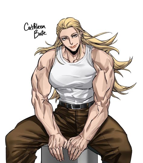 Mirko X Star And Stripe, Muscular Woman Character Art, Mirko Muscle, Mha Cathleen Bate, Buff Female Oc, Buff Women Oc, Cathleen Bate Fanart, Buff Woman Character Design, Buff Women In Dresses