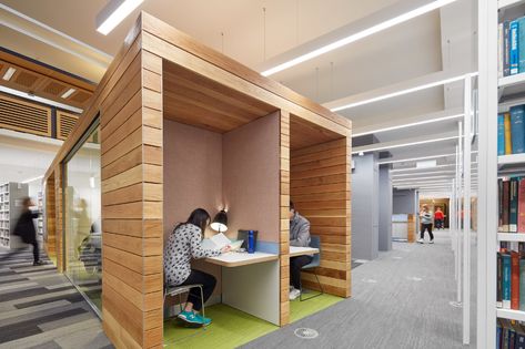 Study pods | Pod on A Floor West. Not quite finished though,… | Flickr Study Pods, Cafe Floor Plan, University Interior Design, Cafe Plan, Library Study Room, Student Lounge, Uni Student, Study Spaces, Study Cafe