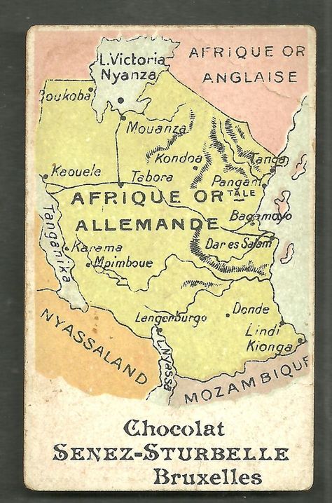 German East Africa Chocolate Card United States Of Africa, Congo Free State, East Africa Map, French West Africa, German East Africa, South Africa Map, Africa Before Colonization, Marcus Garvey, Happy Valley