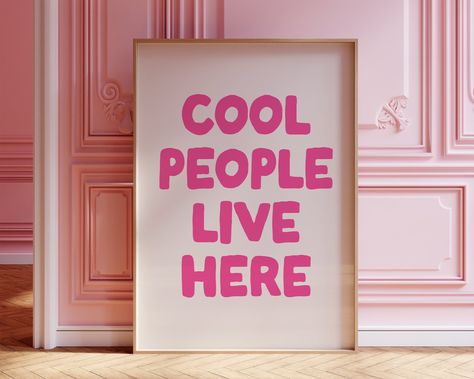 Pink Aesthetic Apartment, Art Pink Aesthetic, Retro Typography Design, Funky Aesthetic, Wallpaper Kitchen, Collage Mural, Apartment Dorm, Aesthetic Apartment, College Dorm Room Decor