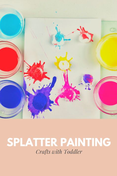 Fun and colorful cotton ball splatter painting for kids 🎨🎨🎨 #craftswithtoddler #Holi #holicolors #holicrafts #holiactivities #cottonballcraft #splatterpainting #splatterart Cotton Ball Splat Painting, How To Make Paint Splatters, Holi Painting For Kids, Holi Crafts For Toddlers, Splatter Painting For Kids, Holi Activity For Preschool, Holi Arts And Crafts For Kids, Holi Activities For Toddlers, Holi Activities For Kids Ideas