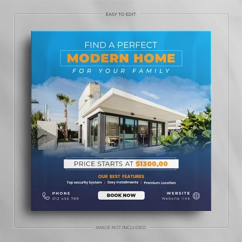 Properties Social Media Design, Real Estate Banner Design Social Media, Realestate Social Media Posts, Property Social Media Design, Property Design Social Media, Real Estate Social Media Posts Design, Real Estate Poster Design Creative, House Poster Design, Real Estate Social Media Posts Ideas