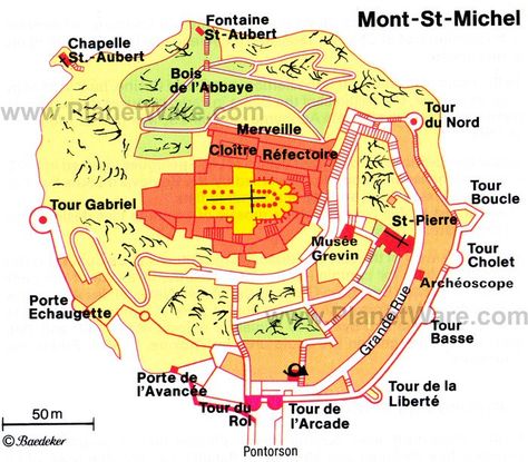 Mont-St-Michel Map - Tourist Attractions Paris Tourist Attractions, Mt St Michel, Mont Saint Michel France, Mont St Michel, Normandie France, French Living, Tourist Sites, Mystery Of History, Saint Michael