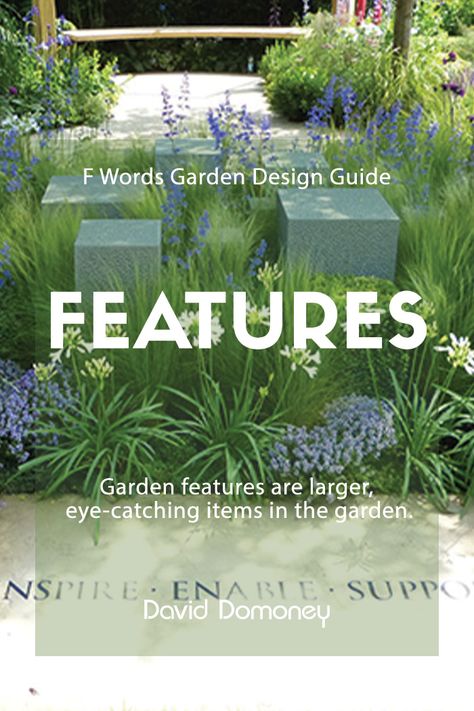 Garden features are larger, eye-catching items in the garden. Basically anything that’s not a floor, fence or plant! Some features are actually fixtures that you may want to disguise, while others add interest and focal points. Garden Features Focal Points, Patio Ideas Gazebo, Focal Point Garden, Fireplace Backyard, Paradise Decor, Raised Pond, Dream Backyard Pool, Clematis Montana, Chelsea Garden