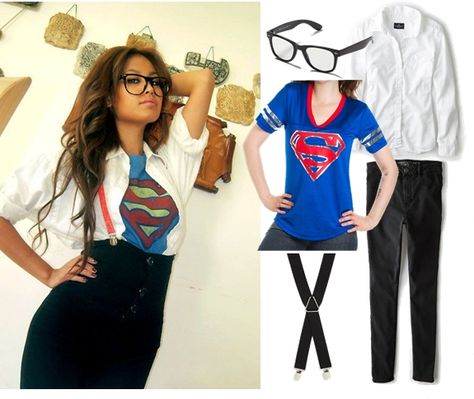 Channel your inner heroine. Supergirl Costume Diy, Work Halloween Costumes, Superman Halloween Costume, Superwoman Costume, Costumes For Work, Meme Costume, Halloween Costumes For Work, Supergirl Costume, Halloween Costumes Ideas