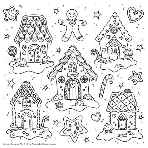 Colouring Christmas, Banner Doodle, Gingerbread House Patterns, Christmas Colouring, Christmas Drawings, Diy Preschool, Wool Applique Patterns, Christmas Doodles, Christmas Rock