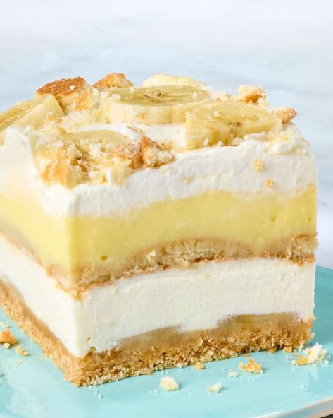 Banana Pudding Delight Recipe | The Kitchn Banana Delight Desserts, Banana Pudding Delight Recipe, Banana Pudding Delight, Dessert Ideas Thanksgiving, Banana Cream Dessert Recipes, Small Batch Banana Pudding, Banana Pudding Dessert Recipes, Desserts For Thanksgiving Dinner, Cooking Recipes Desserts Easy