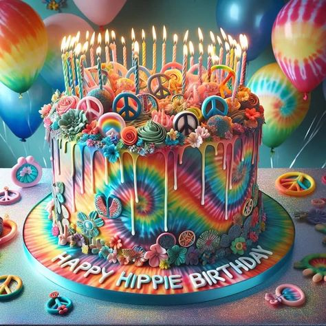 Hippie Cakes Birthdays, Groovy Happy Birthday, Hippy Happy Birthday Wishes, Happy Birthday Hippie, Peace Sign Cupcake Cake, Happy Birthday Wishes Vw Bug, Life Vibes, Hippie Birthday, Happy Belated Birthday