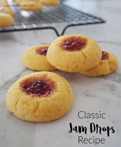 Jam Drops Recipe, Jam Drop Biscuits, Custard Biscuits, Jam Drops, Kitchen Pantry Ideas, Pantry Designs, Banana Cake Recipe Easy, Marble Benchtop, Kitchen Pantry Organization