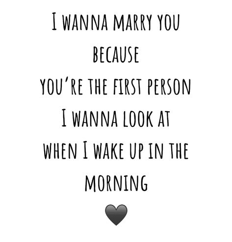 I wanna marry you because you’re the first person I wanna look at when I wake up in the morning ❤️ • • • • #lovequote #loveinspiration #marriageinspiration #quoteoftheday #soireekeywest #soireekw #hireaplanner #weddingplanner #eventplanner #partyplanner #luxuryweddingplanner #destinationweddingplanner #weddingcoordinator #lifeofaweddingplanner #lifeofaneventplanner #weddingplanning #instawedding #igerswedding #iphoneography #iphonephotography I Think I Wanna Marry You, I Wanna Marry Him, I Wanna Marry You, I Wanna Marry You Quotes, I Want To Marry You, Marry Me Quotes, Poetic Quotes, Marriage Inspiration, Silence Quotes