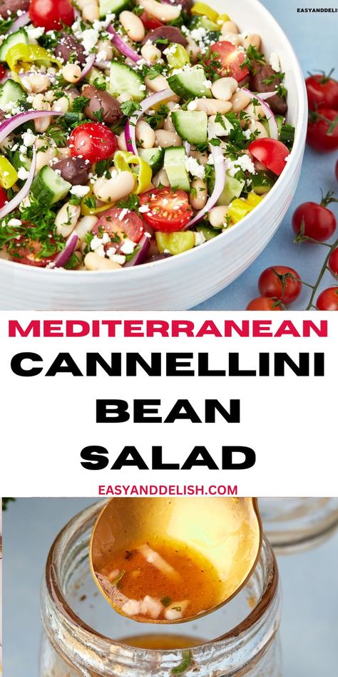 Cannelloni Bean Salad, Cannalenni Bean Salad, Marinated Cannellini Beans, Cannellini Bean Salad Recipes, Cannoli Beans Recipe, Canelli Beans Recipe, Canneli Beans, Cannellini Bean Recipes, No Cook Dinner