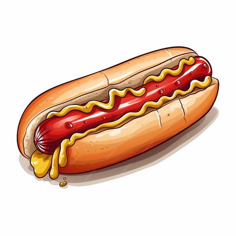 Hot Dog Graphic, Hot Dog Illustration, Food Mural, Vector Food Illustration, Sandwich Design, Plate Drawing, Animal Photography Wildlife, Bread Sandwich, Food Videography