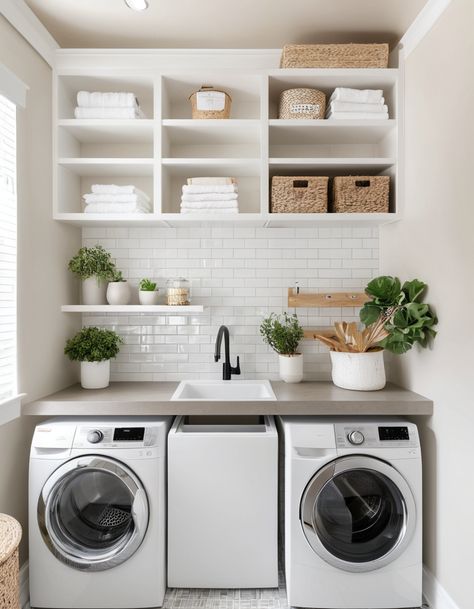 46 Small Laundry Room Makeover Ideas To Maximize Space And Style Tiny Laundry Space Ideas, Utility Space Ideas, Super Small Laundry Room Ideas, Small Laundry Closets, Small Laundry Room Organization Storage, Laundry Room Design Small Space, Laundry Station Ideas, Kitchen To Laundry Room Transition, Small Laundry Makeover