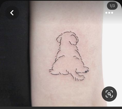 Lhasa Apso Tattoo Outline, Yorkie Tattoo Small Outline, Dog Simple Tattoo, Cavapoo Tattoo, Shih Tzu Tattoo Minimalist, Shitzu Tattoos, Maltipoo Tattoo, Lost Dog Tattoo, Bichon Frise Tattoo