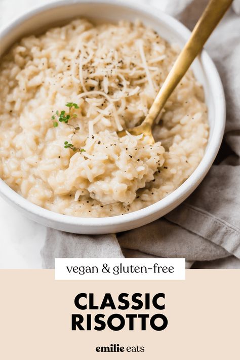 Learn how to make risotto super creamy without dairy! This is the best vegan risotto recipe for a plant-based take on a comfort food classic. Gf Df Risotto, Plant Based Risotto Recipes, Rissoto Recipes Dairy Free, Risotto Recipes Vegan, Vegan Risotto Recipes, Dairy Free Risotto Recipes, Risotto Dairy Free, Healthy Risotto Recipes, Dairy Free Risotto