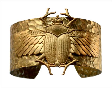 Winged Scarab, Egyptian Revival Jewelry, Ancient Egyptian Jewelry, Bijoux Art Nouveau, Scarab Bracelet, Erin Wasson, Egyptian Jewelry, Insect Jewelry, Egyptian Revival