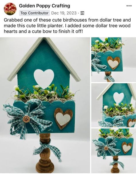 DIY Living By Talisa Lindsay Bird House Diy, Diy Yarn Decor, Birdhouse Crafts, Golden Poppy, Birdhouse Craft, Bird Houses Ideas Diy, Summer Decorations, Unique Bird Houses, Houses Ideas