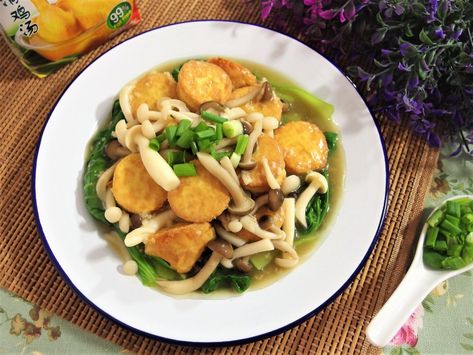 Tofu Recipes Chinese, Shimeji Mushroom Recipe, Egg Tofu Recipes, Shimeji Mushroom, Tofu Mushroom, Recipe Tofu, Tofu Recipes Easy, Egg Tofu, Soft Tofu