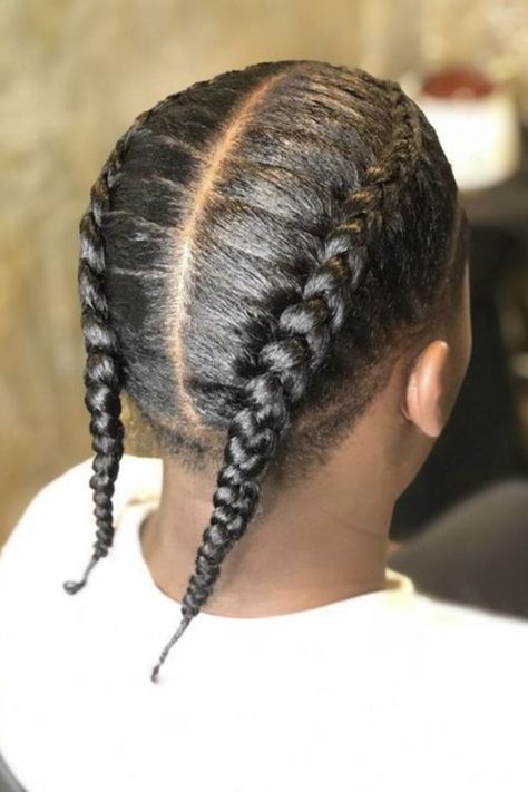 Mens Two Braids Hairstyles, Mens Dutch Braids, Male French Braids, Mens 2 Braids Hairstyles, 2 Braids Men Black, 2 Stitch Braids Men, 2 Cornrows Men, Men 2 Braids, Male Braid Styles Short Hair