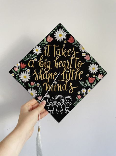 Let's stay connected :) If you like my work, you can follow my IG accounts: https://instagram.com/hildavargaart https://www.instagram.com/handcraftart.cluj/ School Counseling Graduation Cap, Cute Teacher Graduation Caps, Counseling Grad Cap, Graduation Cap Designs Education Major, Educator Graduation Cap, Graduation Cap Designs Early Childhood Education, Teacher Cap Decoration Graduation, Slp Grad Cap, Graduation Cap Designs Teacher