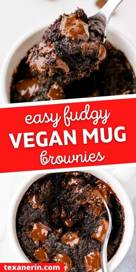 Vegan Mug Brownie - Texanerin Baking Dairy Free Single Serve Dessert, Gf Mug Brownie, Vegan Brownie Mug Cake, Healthy Vegan Brownie Recipe, Oat Flour Mug Brownie, Gluten Free Brownie Mug Cake, Vegan Dessert In A Cup, Dairy Free Mug Desserts, Gluten Free Vegan Mug Cake