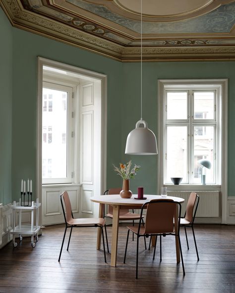 Our Studio chairs paired with the classic Slice table and Bell lamp set the perfect frame for an elegant and contemporary living room, don’t you think? #normanncopenhagen #itsnicetobehome Normann Copenhagen Bell Lamp, Copenhagen Furniture, Bell Lamp, Studio Chairs, Cosy Home, Lamp Set, Elegant Living Room, Normann Copenhagen, Space Decor