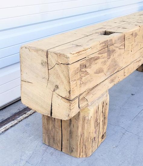 Beam Bench, Diy Entryway Bench, Windows Shutters, Outdoor Garden Bench, Antique Tables, Barn Wood Projects, Porch Furniture, Repurposed Wood, Antique Doors