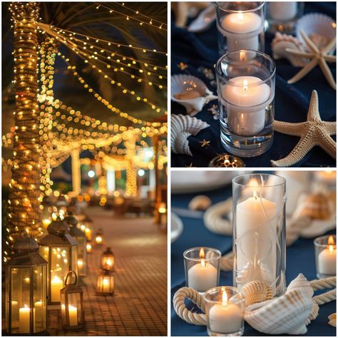 Nautical Wedding Theme Ideas for a Unique Wedding Ocean Themed Wedding Reception, Sea Wedding Decorations, Boat Theme Party, Under The Sea Wedding Theme, Boat Party Theme, Nautical Wedding Centerpieces, Sea Wedding Theme, Nautical Theme Wedding, Ocean Wedding Theme