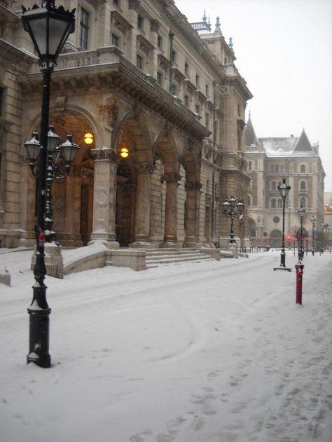 Opera House in winter, Budapest, Hungary Hungary Winter, Winter Budapest, Budapest Winter, Capital Of Hungary, Central Europe, Budapest Hungary, Street Light, Eastern Europe, Budapest