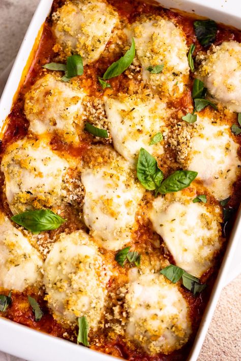 Bread Crumb Topping, Gluten Free Turkey Meatballs, Chicken Parm Meatballs, Baked Chicken Parm, Ground Chicken Meatballs, Baked Meatball Recipe, Baked Chicken Meatballs, Chicken Parmesan Meatballs, Crispy Bread