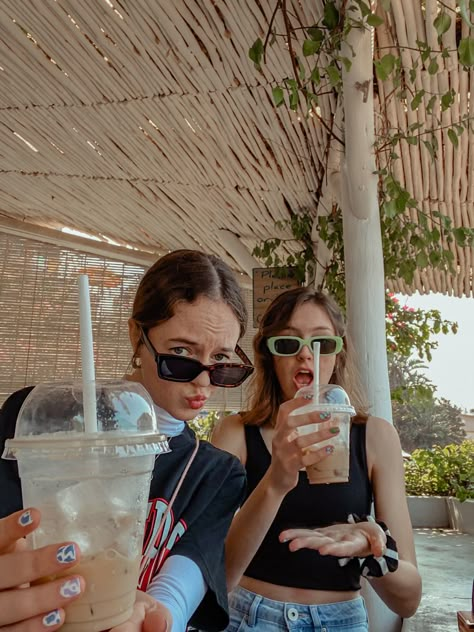 Ice coffee and selfies. Taken at salt cafe in ballito. #beach #photography #icecoffee #besties #bestfriendgoals #vibes Iced Coffee Photoshoot, Cafe Photography People, Friend Coffee Date, Coffee With Bestie, Friends Having Coffee, Car Glamping, Photoshoot Coffee Shop, Pool Date, Photoshoot Coffee