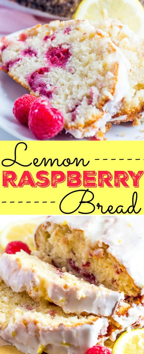 Raspberry Recipes Dessert, Raspberry Bread, Bus Cake, Raspberry Desserts, Breakfast Bread Recipes, Lemon Bread, Raspberry Recipes, Breakfast Bread, Lemon Raspberry