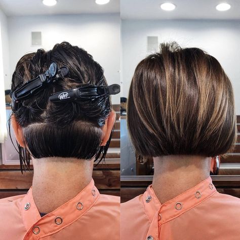 60+ Classy Bob Haircuts That Will Rock Your World! Curled A Line Bob, Short Concave Bob, Stacked A Line Bob, Slight A Line Bob, Subtle Aline Bob, Modern Short Hair, Disconnected A Line Bob, Rounded Bob, Bob Haircut Back View