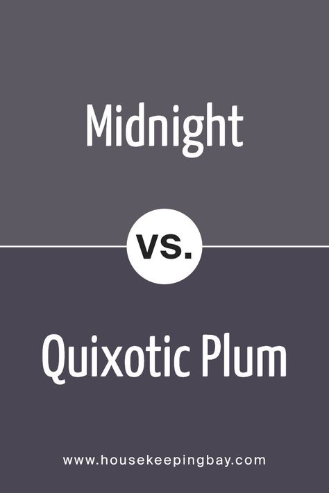 Midnight SW 6264 by Sherwin Williams vs Quixotic Plum SW 6265 by Sherwin Williams Sherwin Williams Quixotic Plum, Quixotic Plum Sherwin Williams, Purple Paint Colors, Clear Night Sky, Paint Palettes, Make A Room, Purple Paint, Paint Palette, Plum Color