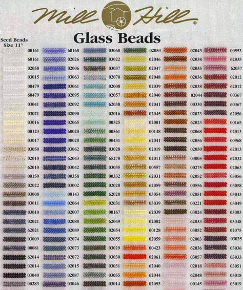 MILL HILL Beads Color Chart. Mirabilia Cross Stitch, Dmc Floss Chart, Mill Hill Cross Stitch, Mill Hill Beads, Mill Hill, Cross Stitch Christmas Ornaments, Cross Stitch Finishing, Cross Stitch Heart, Beaded Cross Stitch