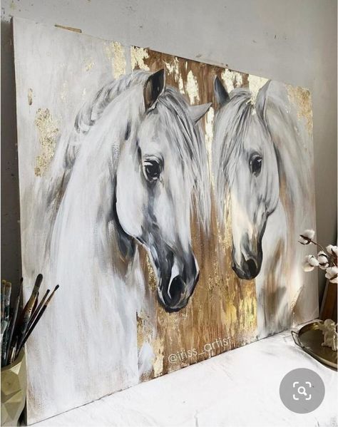 Horses Painting On Canvas, Horse Acrylic Painting, Beginner Painting On Canvas, Nature Canvas Painting, Fall Canvas Painting, Black Canvas Paintings, Christmas Paintings On Canvas, Canvas For Beginners, Horse Art Print