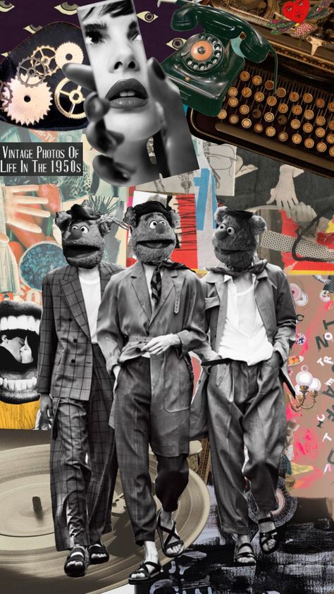 Triple Fozzie // Muppet Collage Art  #fozzie #fozziecore #collageart #muppets #dada #art #vintage #aesthetic Art Vintage Aesthetic, Life In The 1950s, Dada Art, Vintage Aesthetic, Art Vintage, Collage Art, Vintage Photos, Collage, Art