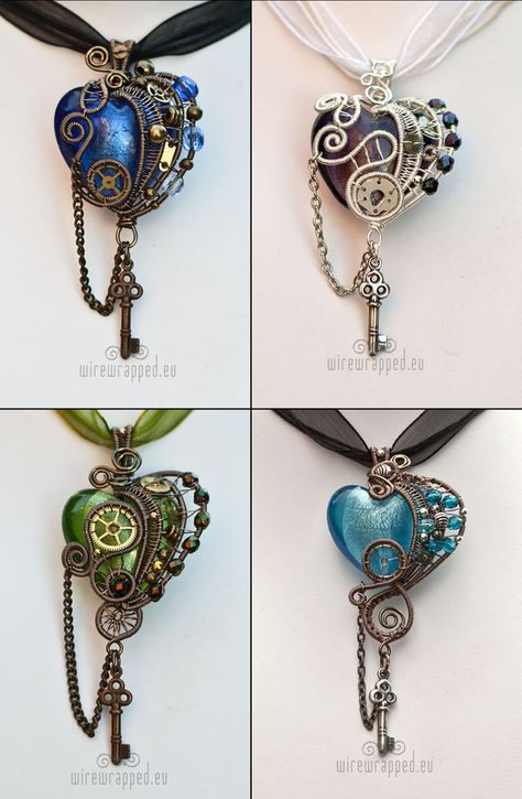 Hearts with keys by *ukapala on deviantART Steam Punk Jewelry, Style Steampunk, Steampunk Accessories, Punk Jewelry, Steampunk Art, Steampunk Jewelry, Key To My Heart, Fantasy Jewelry, Diy Schmuck