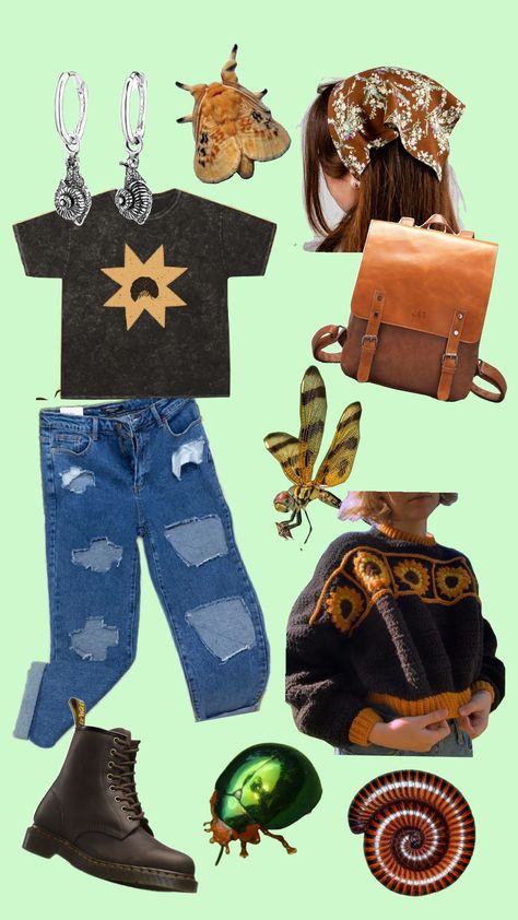 outfit to go look at bugs #goblincore #adventure #bugs Bug Core Outfits, Adventure Core Outfits, Bug Core, Bug Outfit, Adventure Core, Core Outfits, Goblin Core, Dream Life, Bugs