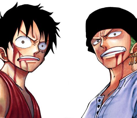 One piece luffy & zoro Luffy And Zoro Matching Pfp Manga, Zoro Pfp Pre Timeskip, Zoro And Luffy Matching Icons, Zoro Manga Icon, One Piece Manga Colored, Afro Luffy, Zoro And Luffy, Luffy And Zoro, Zoro Luffy