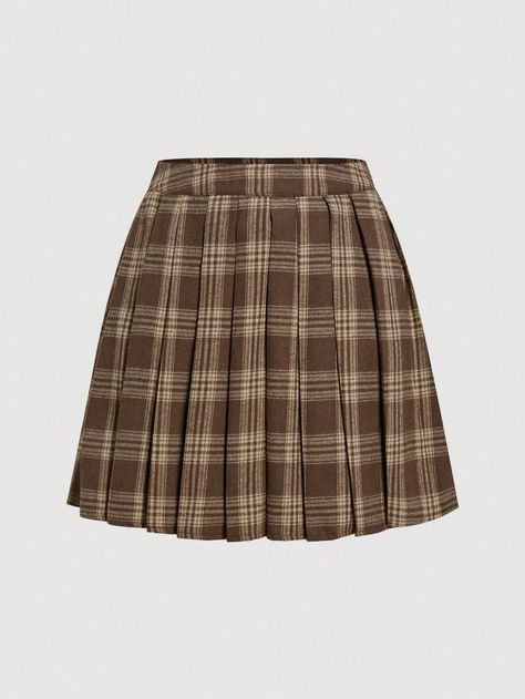 Plaid Print Pleated SkirtI discovered amazing products on SHEIN.com, come check them out! Check Skirt, Printed Pleated Skirt, Color Cafe, Plaid Print, Stage Outfits, Pleated Skirt, Casual Outfits, Zara, Plaid