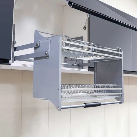 Kitchen Hanging Cabinet Lifting Pull-Down Kitchen Storage Rack Damping Buffer 4-speed Adjustment Dish&Bowl Drawer Baskets - AliExpress Kitchen Hanging Cabinet, Pull Down Shelf, Kitchen Fixture, Cupboard Shelves, Kitchen Hanging, Kitchen Storage Shelves, Hanging Cabinet, Kitchen Pulls, Stainless Steel Cabinets