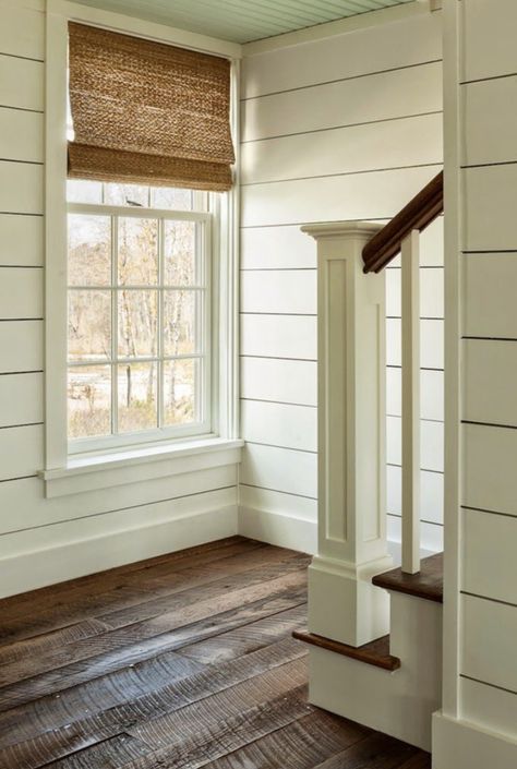 Farmhouse Baseboards, Farmhouse Stairs, Baseboard Styles, Rustic Flooring, Plank Walls, Cool Ideas, Crown Molding, Ship Lap Walls, Style At Home