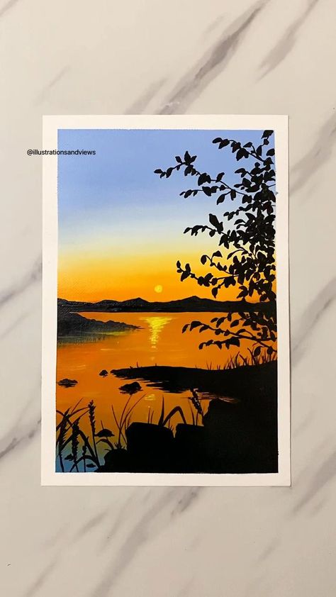 Acrylic sunset painting tutorial for beginners | Canvas painting, Nature art painting, Sky art painting Sunset Painting Tutorial, Acrylic Sunset Painting, Acrylic Sunset, Sky Art Painting, Simple Canvas Paintings, Canvas Painting Tutorials, Soyut Sanat Tabloları, Abstract Art Painting Diy, Canvas Painting Designs