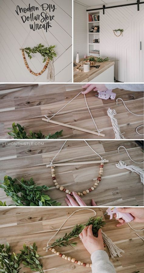 #farmhousehomedecor #rustic #rusticdecor #farmhouseideas Diy Boho Crafts Home Decor, Diy Dollar Tree Wreath Spring, Dollar Store Boho Diy, Diy Dollar Tree Boho Decor, Dollar Store Home Decor Diy, Bead Garland Decor Ideas, Dollar Store Spring Crafts, Boho Dollar Store Diy, Spring Decorating Ideas Diy