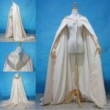 Wedding Cape Bridal Cloak Champagne White Ivory Satin Cape with Hood Handfasting | eBay Bridal Cloak, Long Cloak, Cape With Hood, Wedding Cloak, White Cape, Snow Dress, White Champagne, Wedding Cape, Cape Jacket