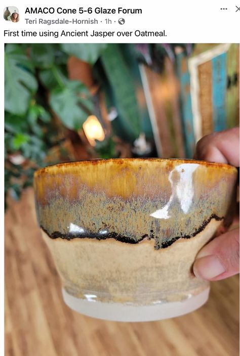 Potter Glaze Ideas, Amaco Oatmeal Glaze, Amaco Glaze Layering, Fun Ceramics, Spectrum Glazes, Glazing Pottery, Mini Pottery, Stoneware Glazes, Glaze Combinations